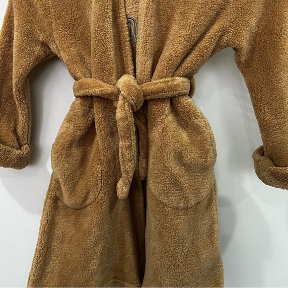 Baby Gap Brannan Bear Robe Size 5 Years Brown Hooded Fleece Sherpa Kids - Picture 6 of 6
